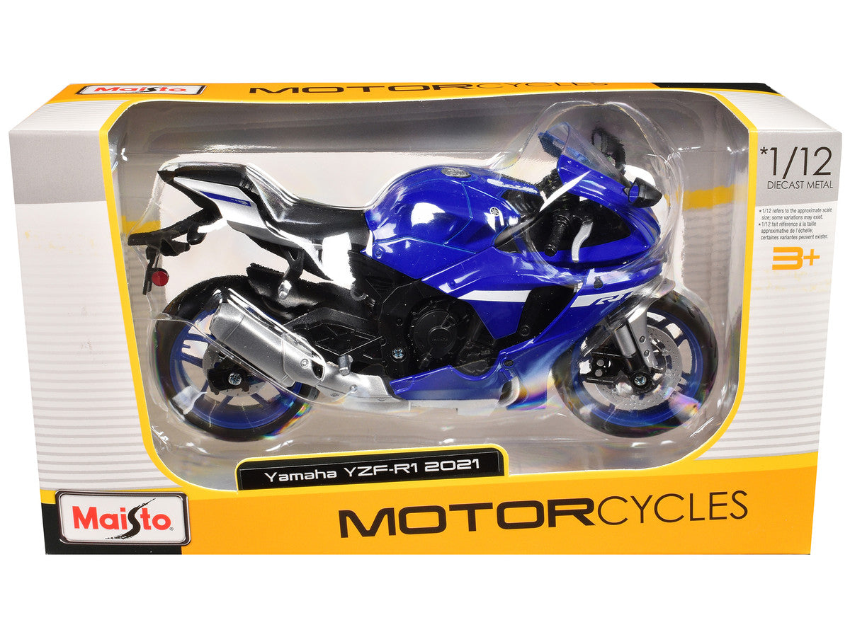 Yamaha 2021 YZF-R1 Motorcycle Blue 1/12 Diecast Model by Maisto