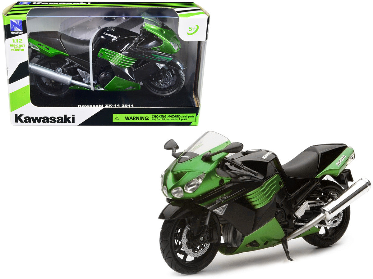 Kawasaki 2011 ZX-14 Ninja Green Motorcycle Model 1/12 by New Ray