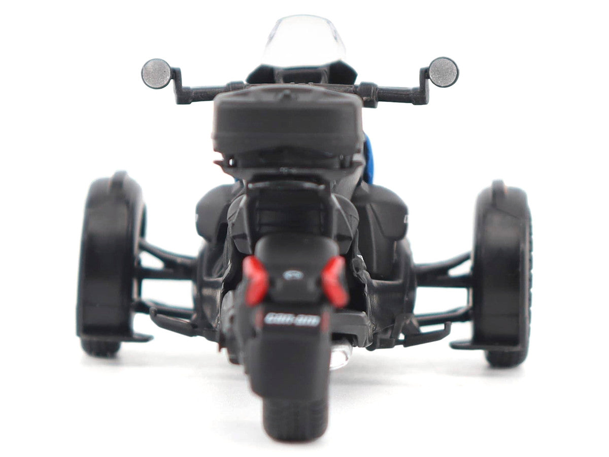 Can-Am Ryker Rally 3-Wheel Motorcycle Galactic Blue and Black 1/32 Diecast Model by BRP Models