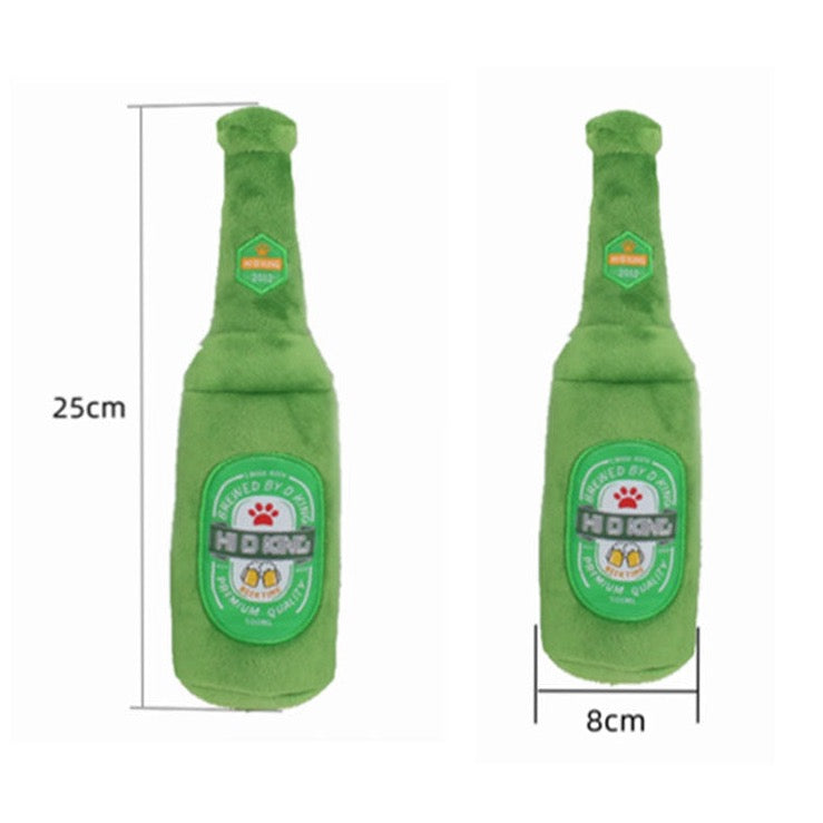 Beer Squeaky Plush Toy