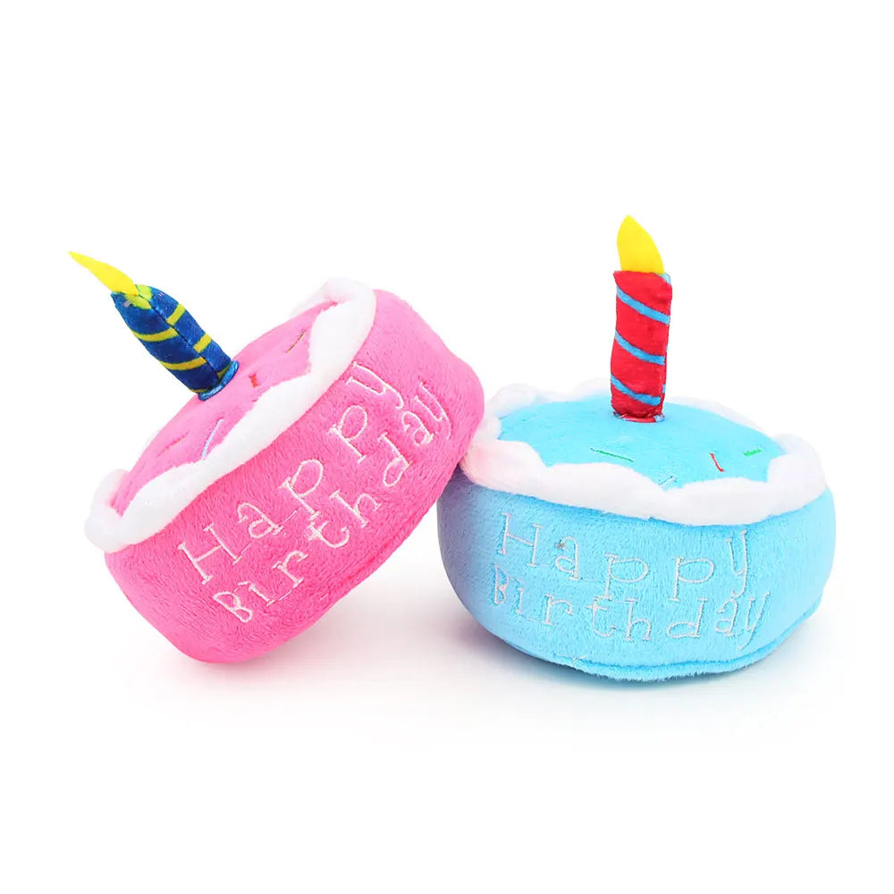 Birthday Cake Squeaky Plush Toy