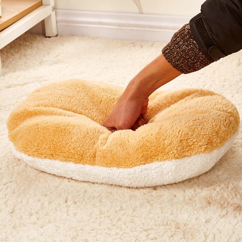 Plush Hamburger Cat Bed