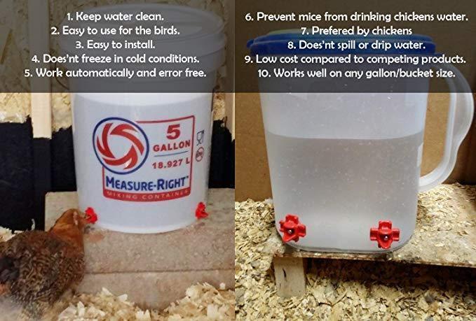【Buy more save more】Horizontal Side Mount Chicken Waterer