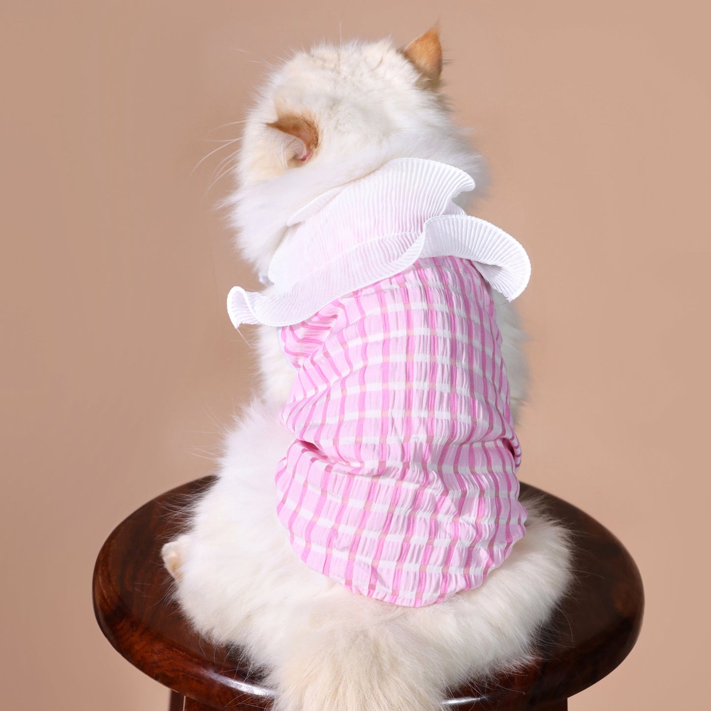 Halterneck Frill Shoulder Pet Top - Elegant Dog Clothes & Apparel | Claws N Paws