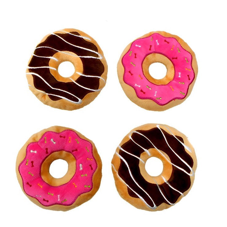 Donut Squeaky Plush Toy
