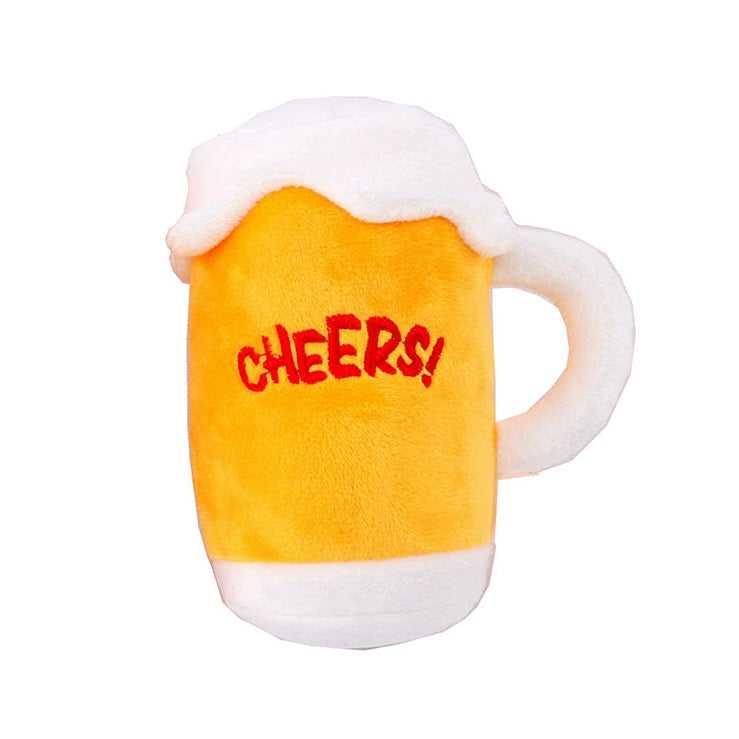 Beer Squeaky Plush Toy