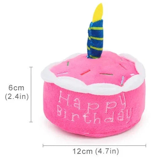 Birthday Cake Squeaky Plush Toy