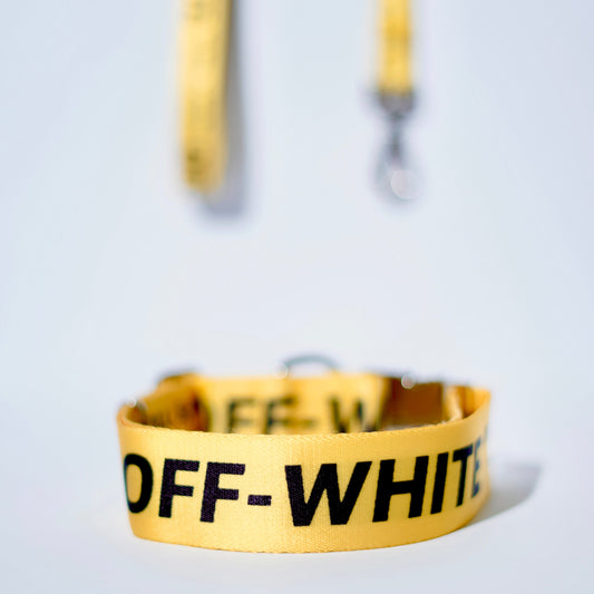 Yellow OFF-WHITE Collar & Leash Set
