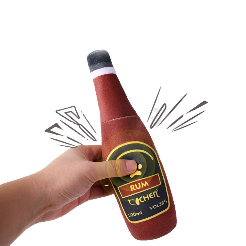 Alcohol Bottle Squeaky Plush Toy