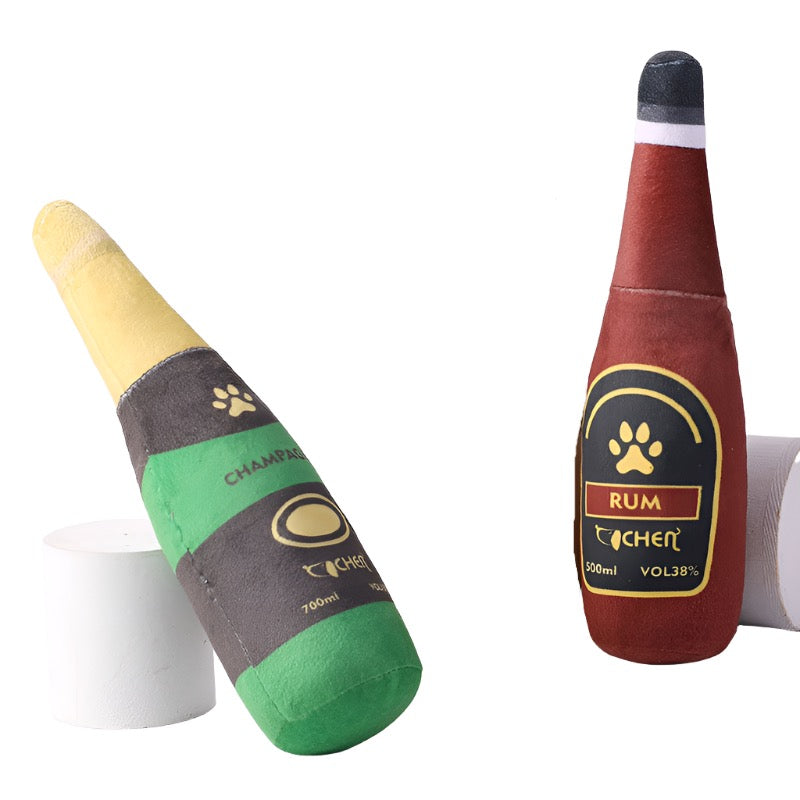 Alcohol Bottle Squeaky Plush Toy