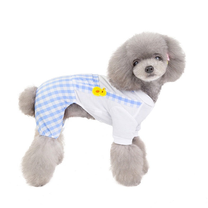 Gingham Pattern Pet Dungaree - Stylish & Comfortable Dog Clothes | Claws N Paws