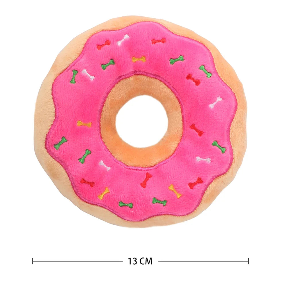 Donut Squeaky Plush Toy