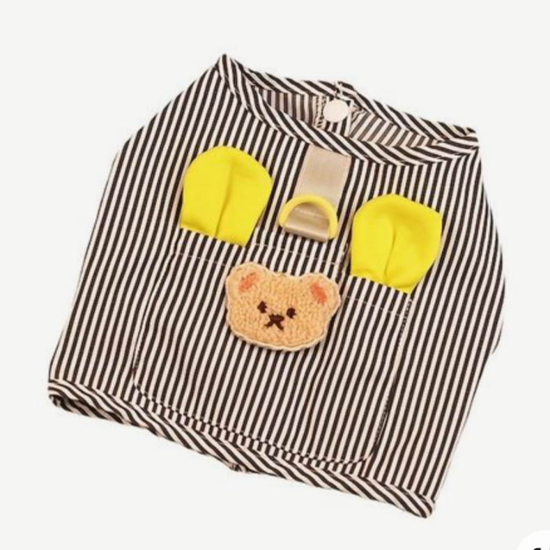 Casual Striped Crop T-Shirt Harness Vest - Trendy Pet Clothes for Dogs | Claws N Paws