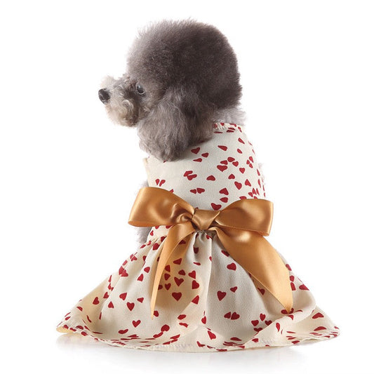 Dog Clothes| Little Heart Silk Dress | Sizes and Colours Available| Claws N Paws