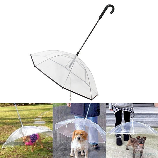 PawGuard™️ Transparent Pet Umbrella with Leash
