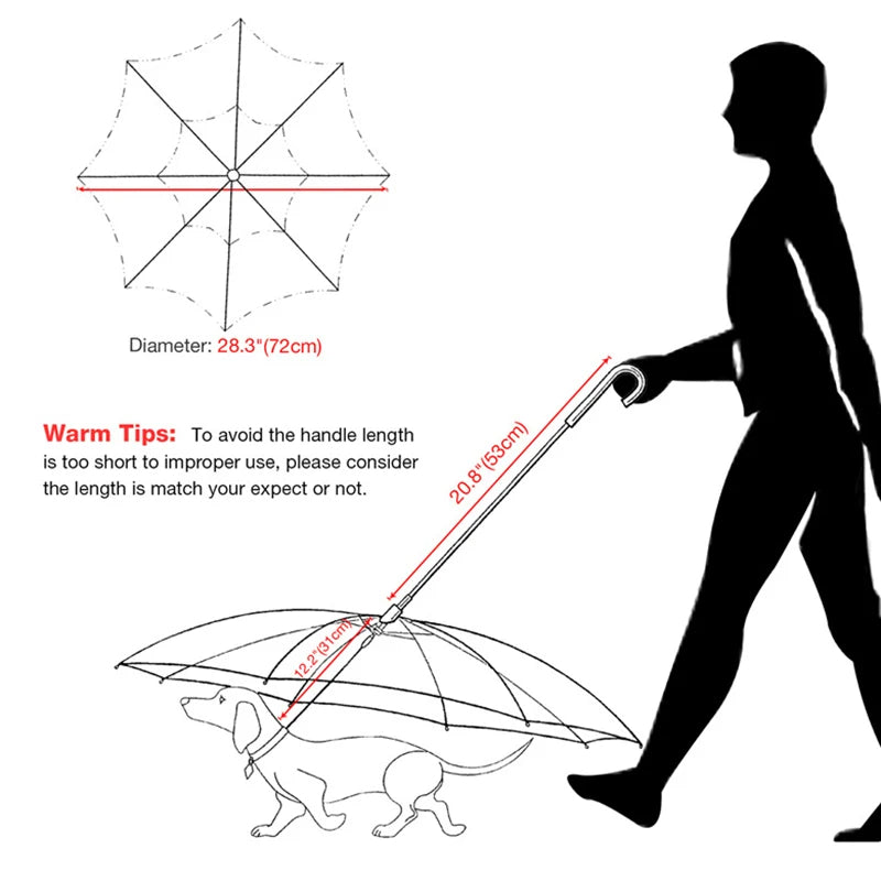 PawGuard™️ Transparent Pet Umbrella with Leash