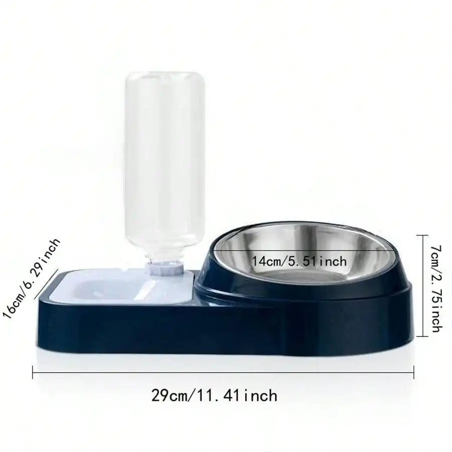 Double Bowl Cat Water Dispenser – No-Spill, Cervical Spine Protection